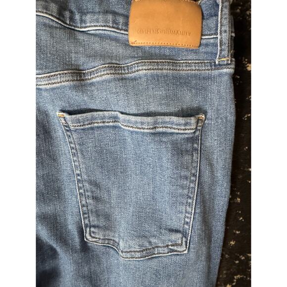 Citizens Of Humanity Isola Cropped Bootcut Frayed Hem Denim Jeans Size 32 - Picture 7 of 11